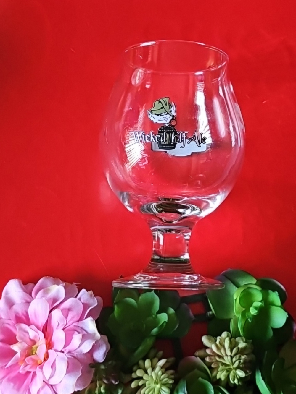 Rare Wicked ELF Rock Bottom Brewery Ale Beer Glass Goblet